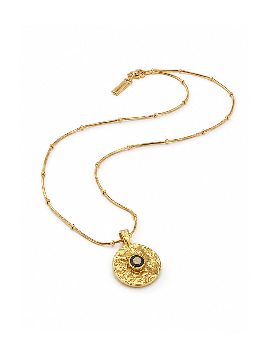 Cosmic Disc Pendant - Vermeil/Cubic Zirconia