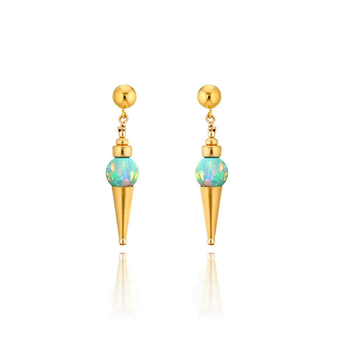 14kt GoldFill/Opal Moon Point Earrings