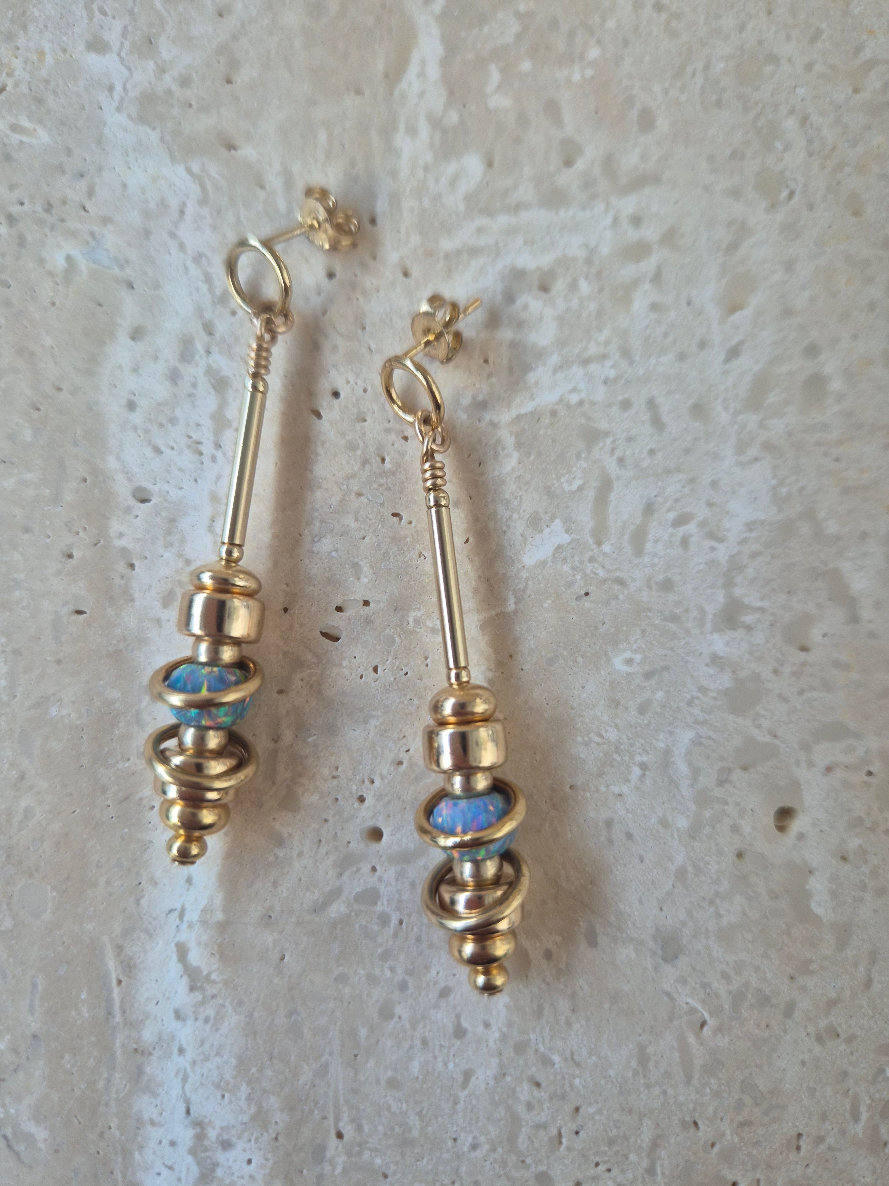 14kt GoldFill/Opal Storm Orbit Long
