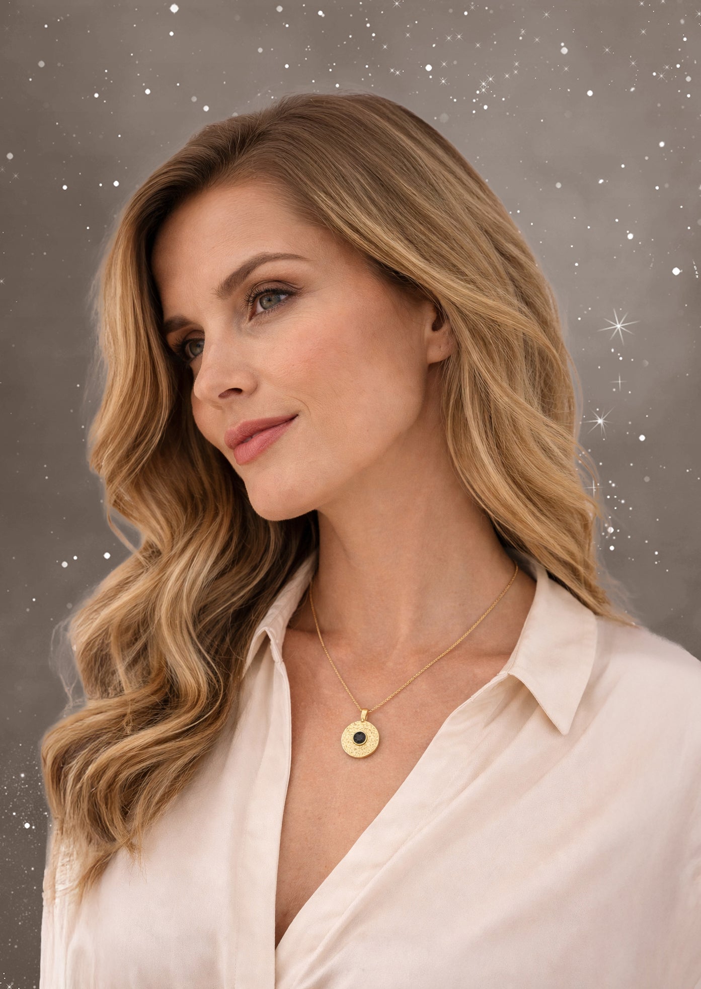 Cosmic Disc Pendant - Vermeil/Cubic Zirconia
