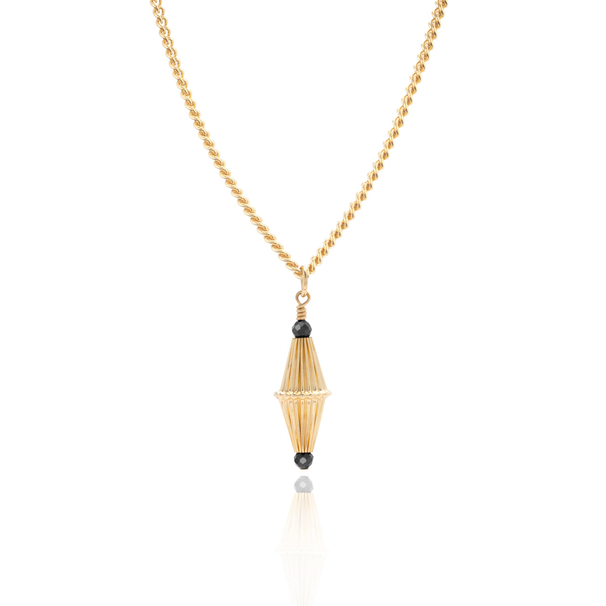 Nightsky Cylinder Pendant - 14kt GoldFill/Spinel