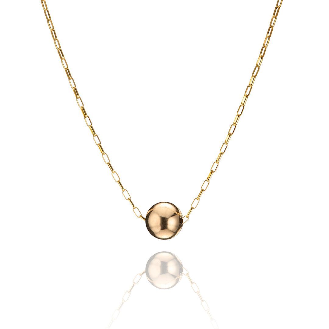 14kt GoldFill Minimalist Ball Pendant - Link Chain
