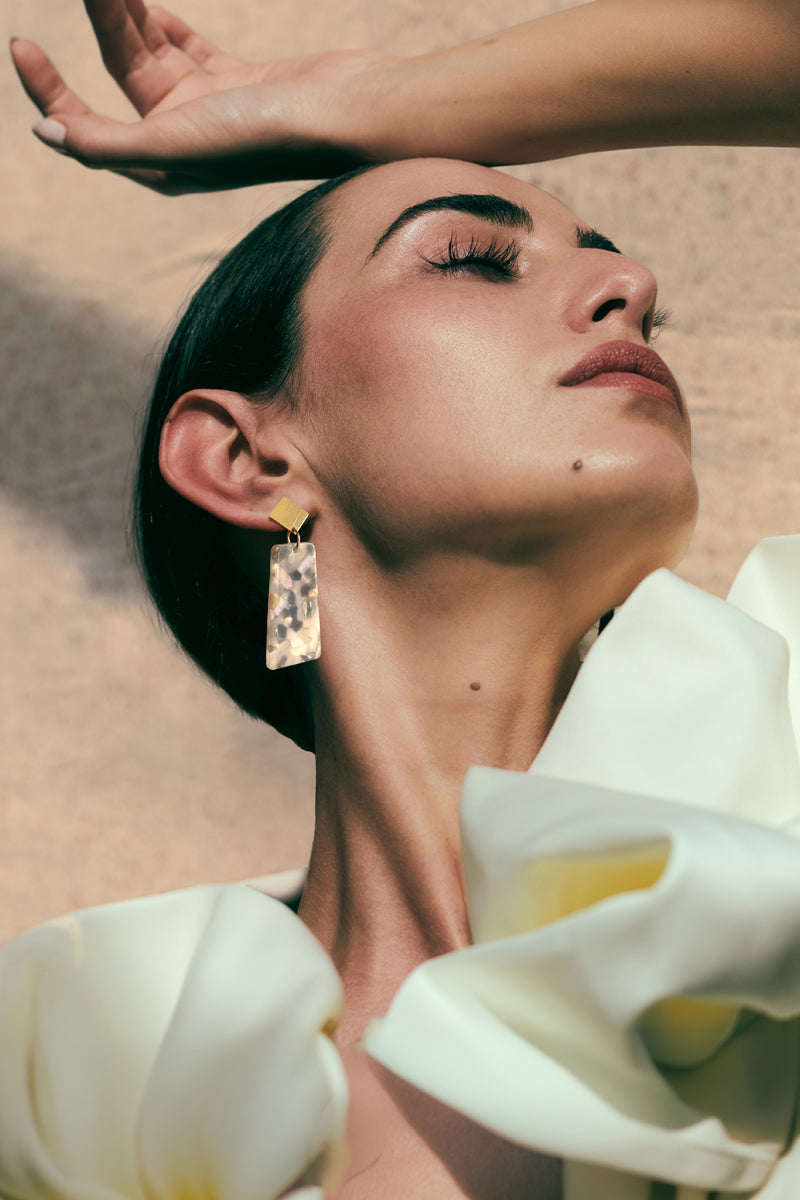 14kt GoldFill/Acetate Statement Rectangle Earrings