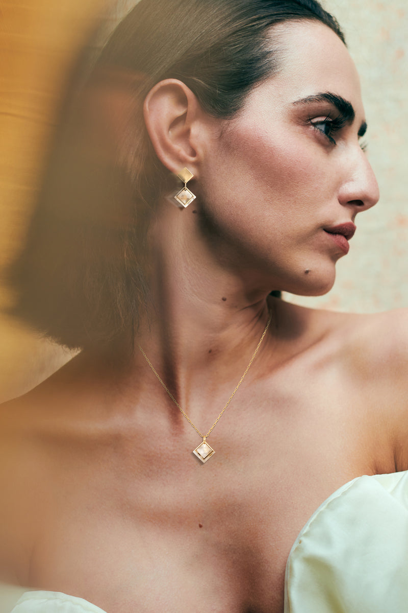 14kt GoldFill/Acetate Renew Square Studs