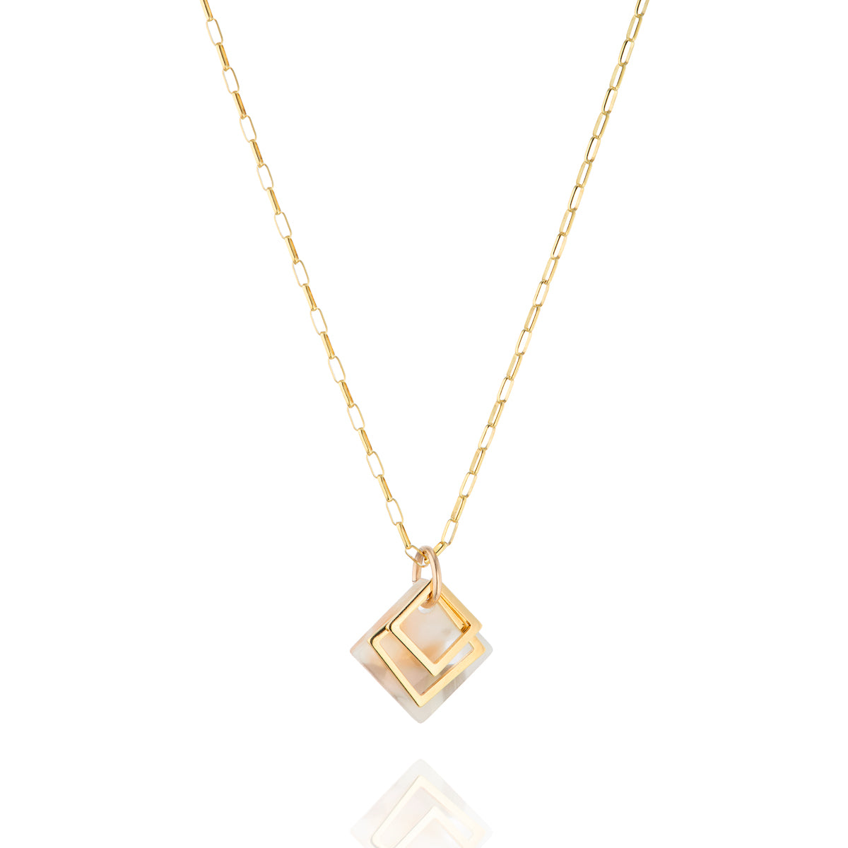14kt GoldFill/Acetate Square Pendant