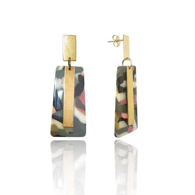 14kt Goldfill/Acetate Sunfleck Bar Earrings