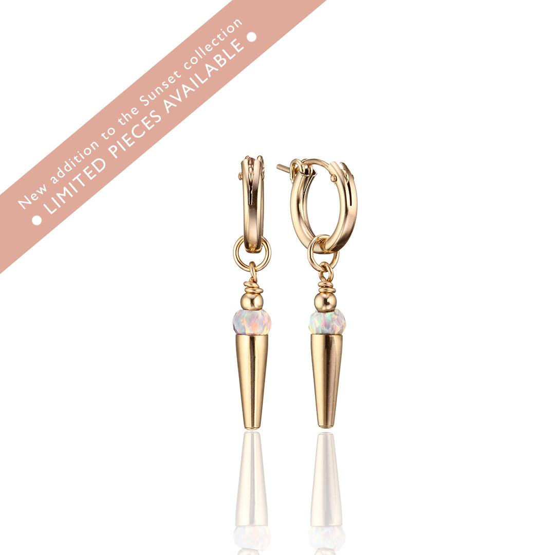 14kt GoldFill/Opal Sunset Point Huggies (Limited Pieces)