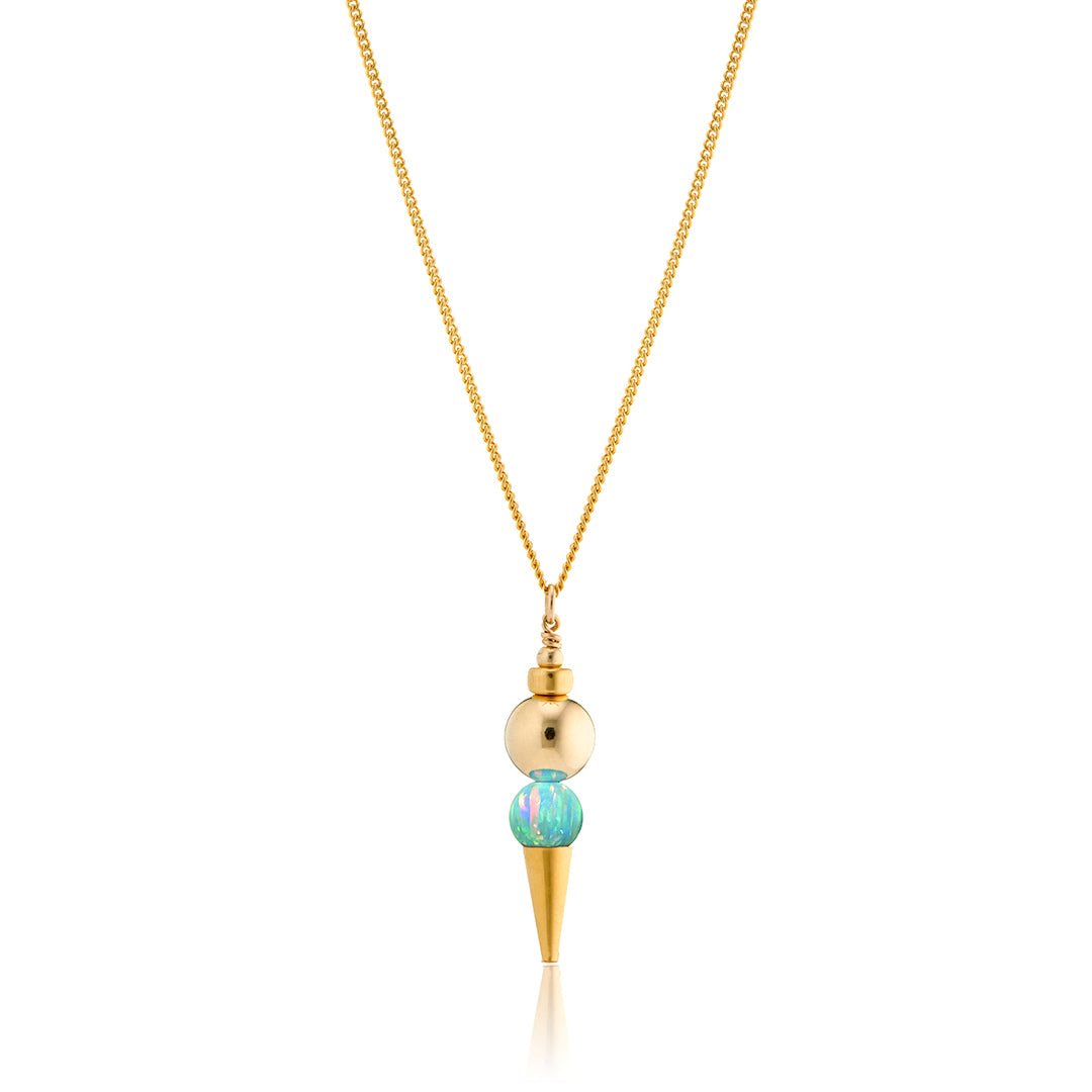 14kt GoldFill/Opal Moon Ball Point Pendant