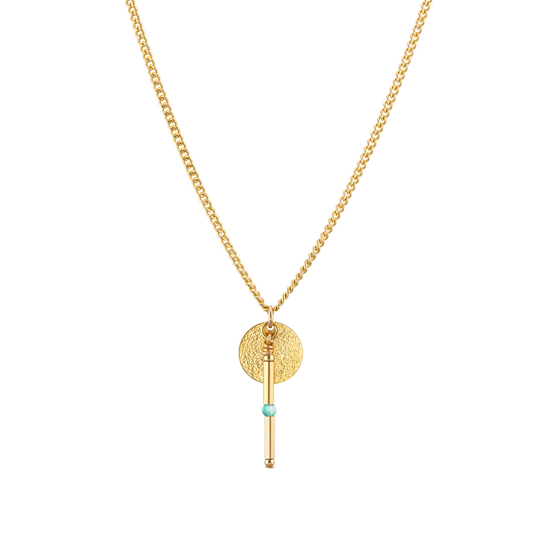 14kt GoldFill/Opal Moon Disc Pendant