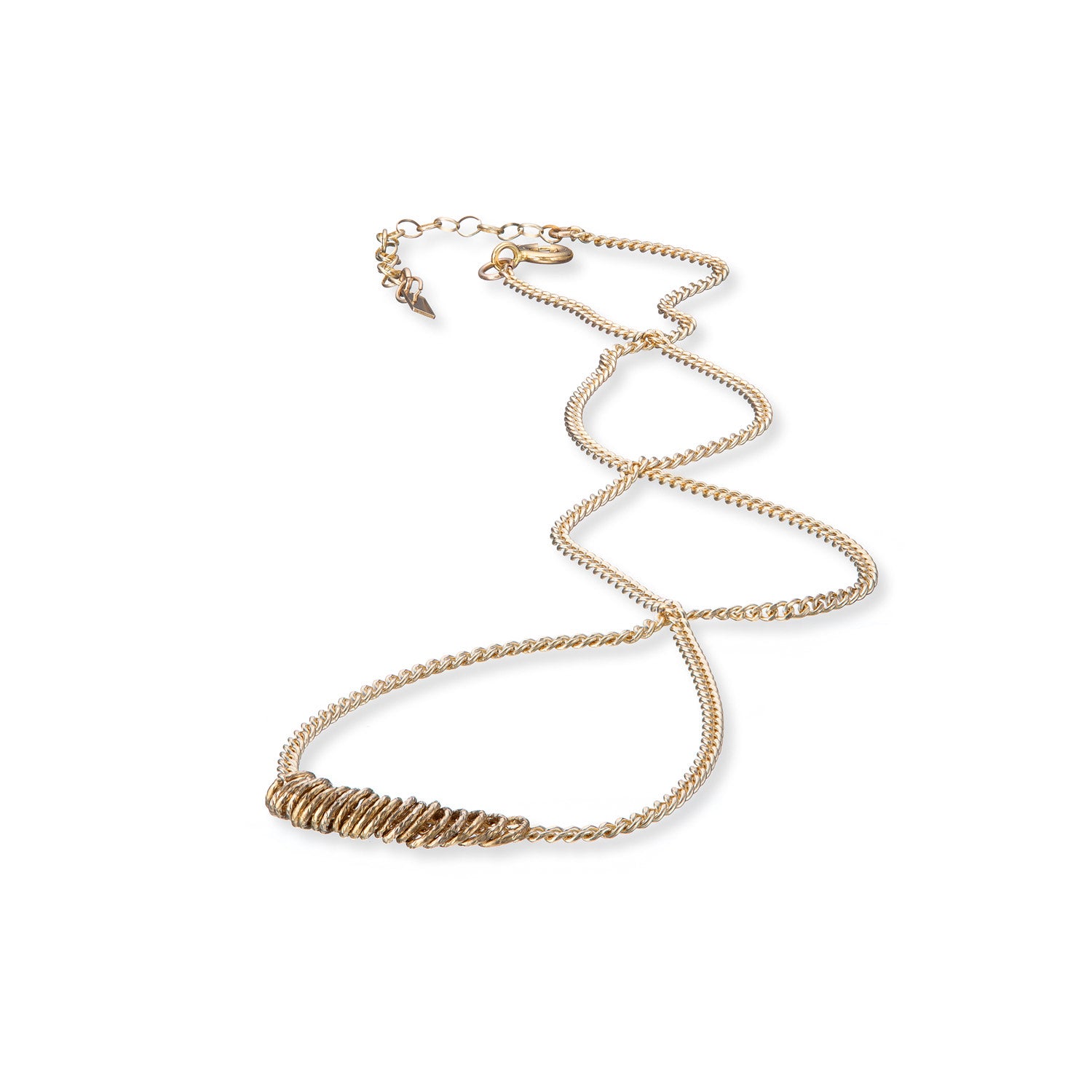 14kt GoldFill Infinity Rings Pendant (Curb Chain)