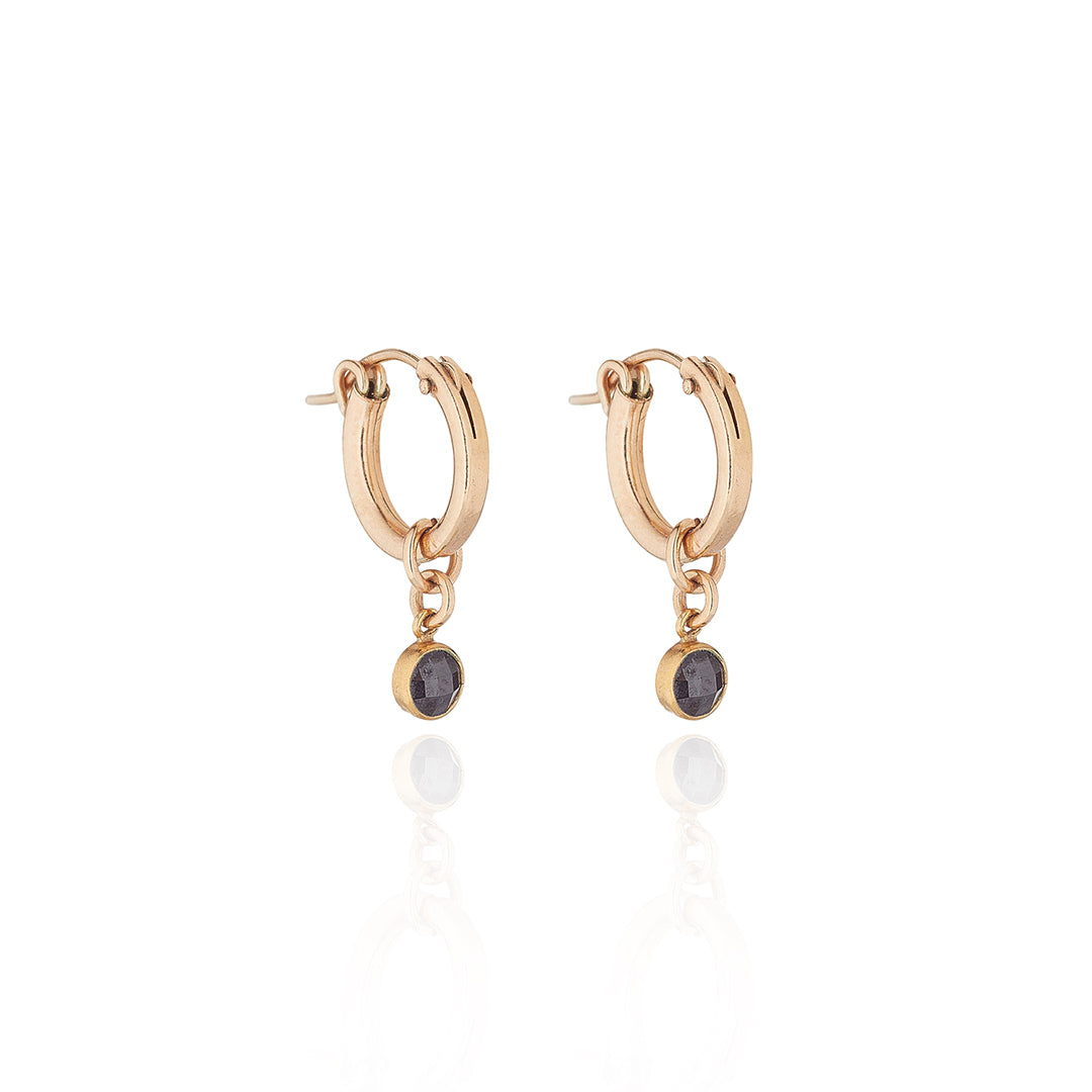 14kt GoldFill Black Stone Huggies