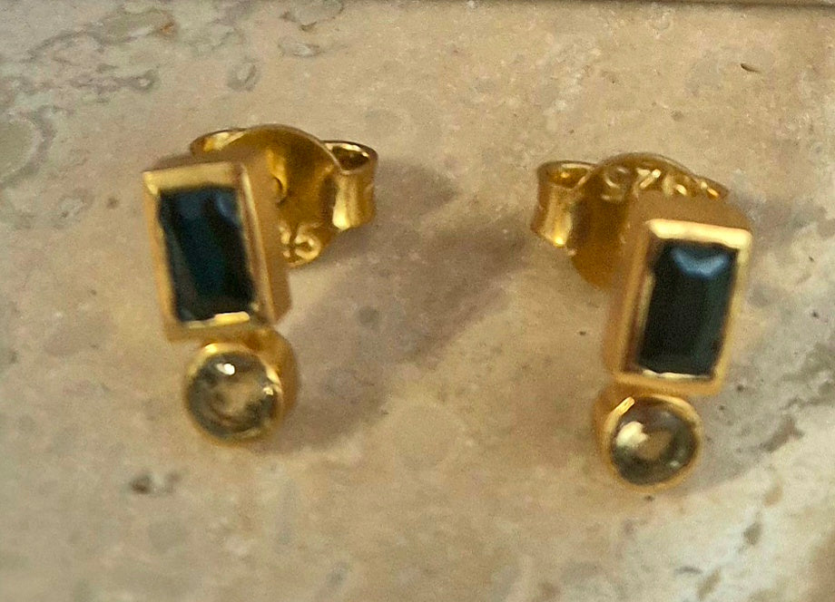 Meteor Studs - Vermeil/Cubic Zirconia