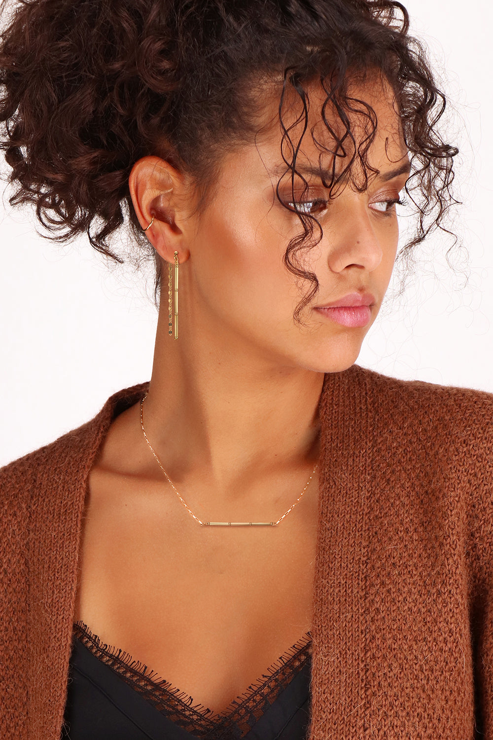 14kt GoldFill Linear Long Earrings