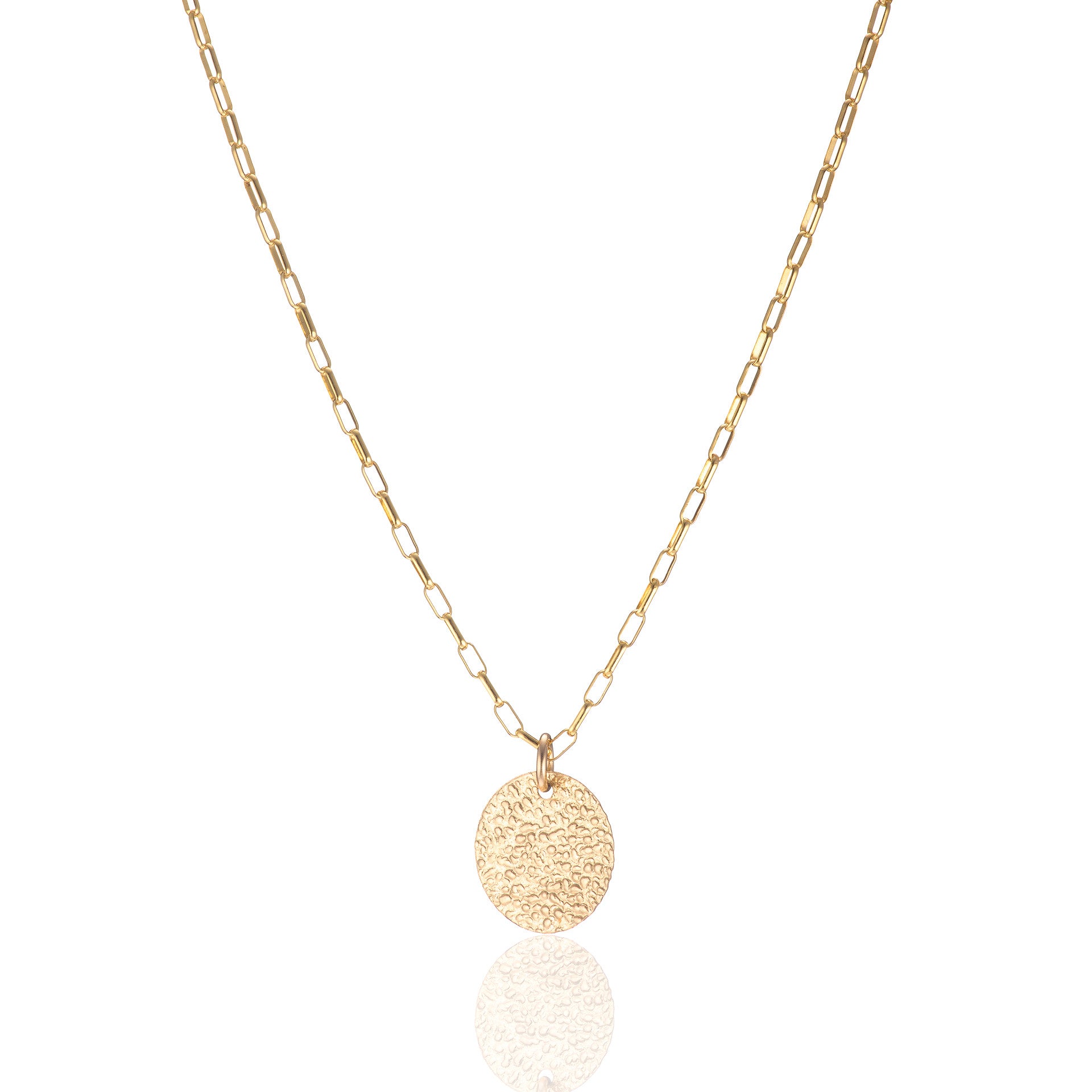 14kt GoldFill Textured Disc Pendant