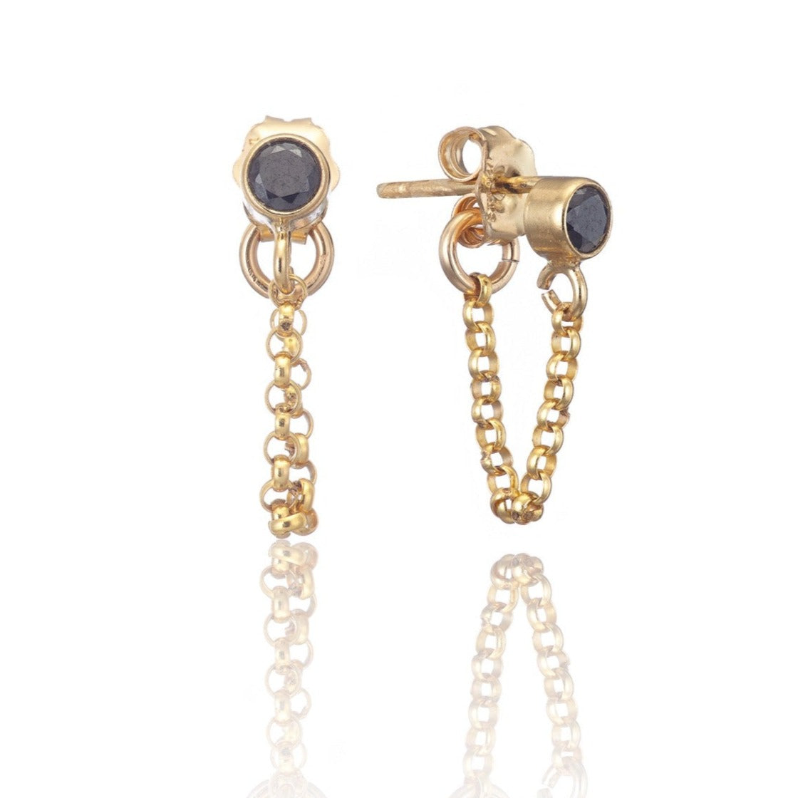 14kt GoldFill Black Chain Earstuds