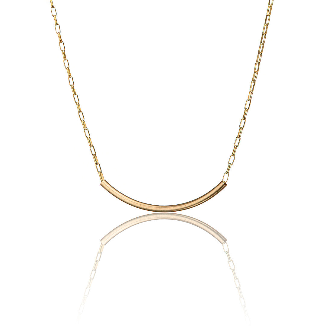 14kt GoldFill Crescent Necklace - Link Chain