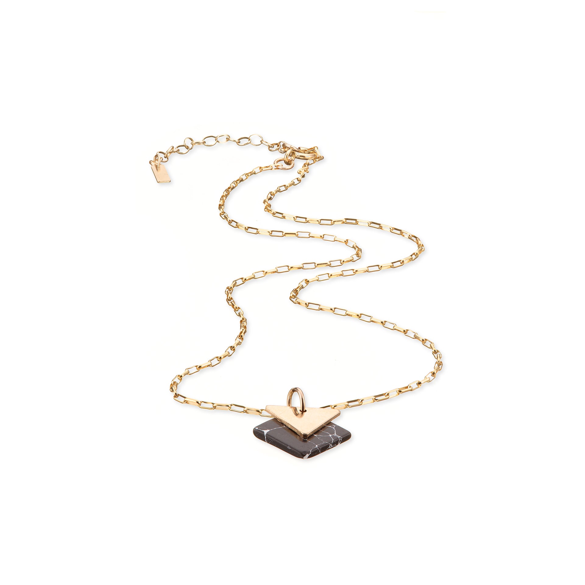 14kt GoldFilled Marble Triangle Pendant