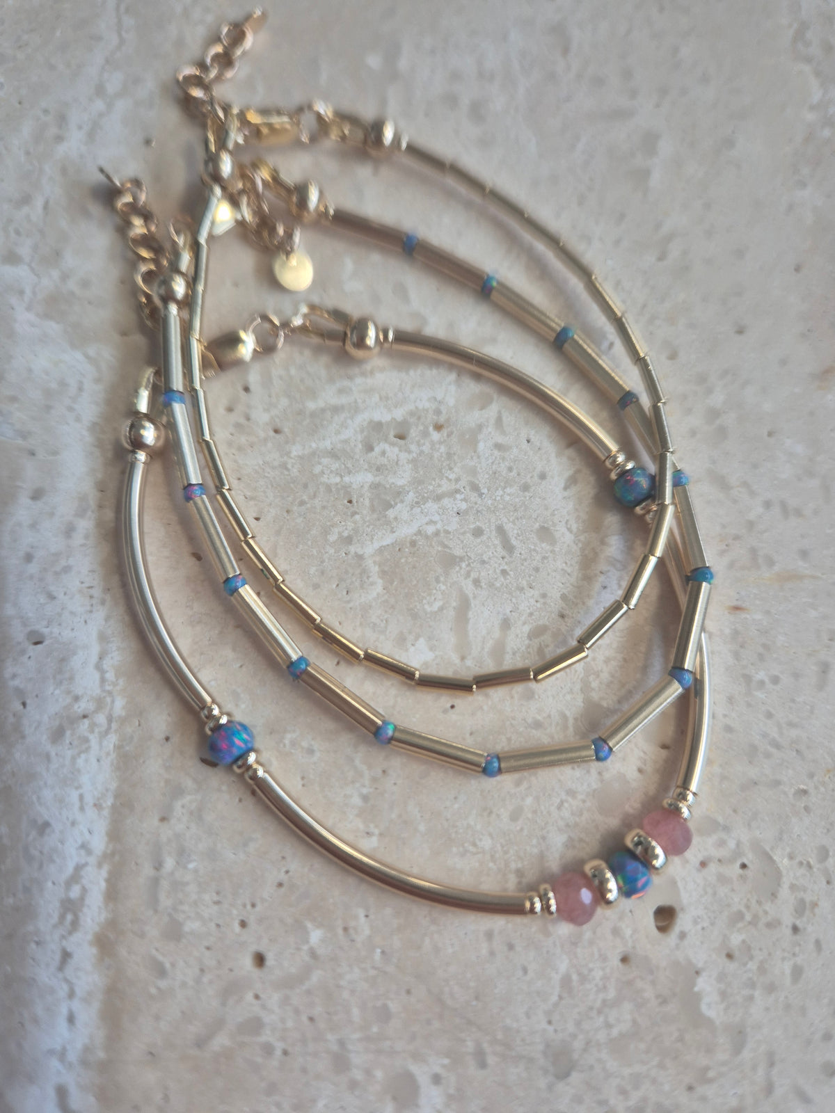 14kt GoldFill/Opal Byzantium Tube Bracelet