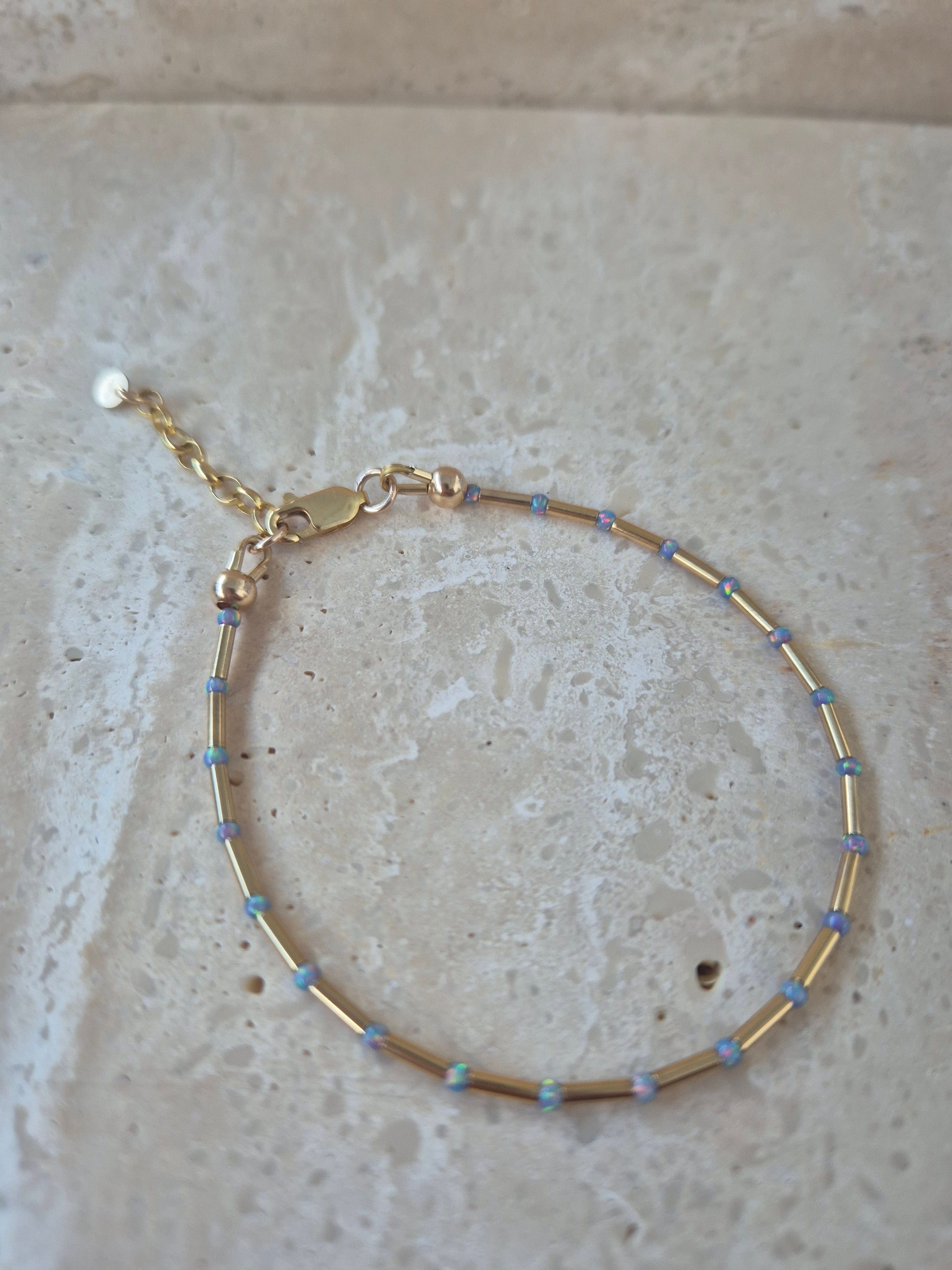 14kt GoldFill/Opal Storm Thread Bracelet