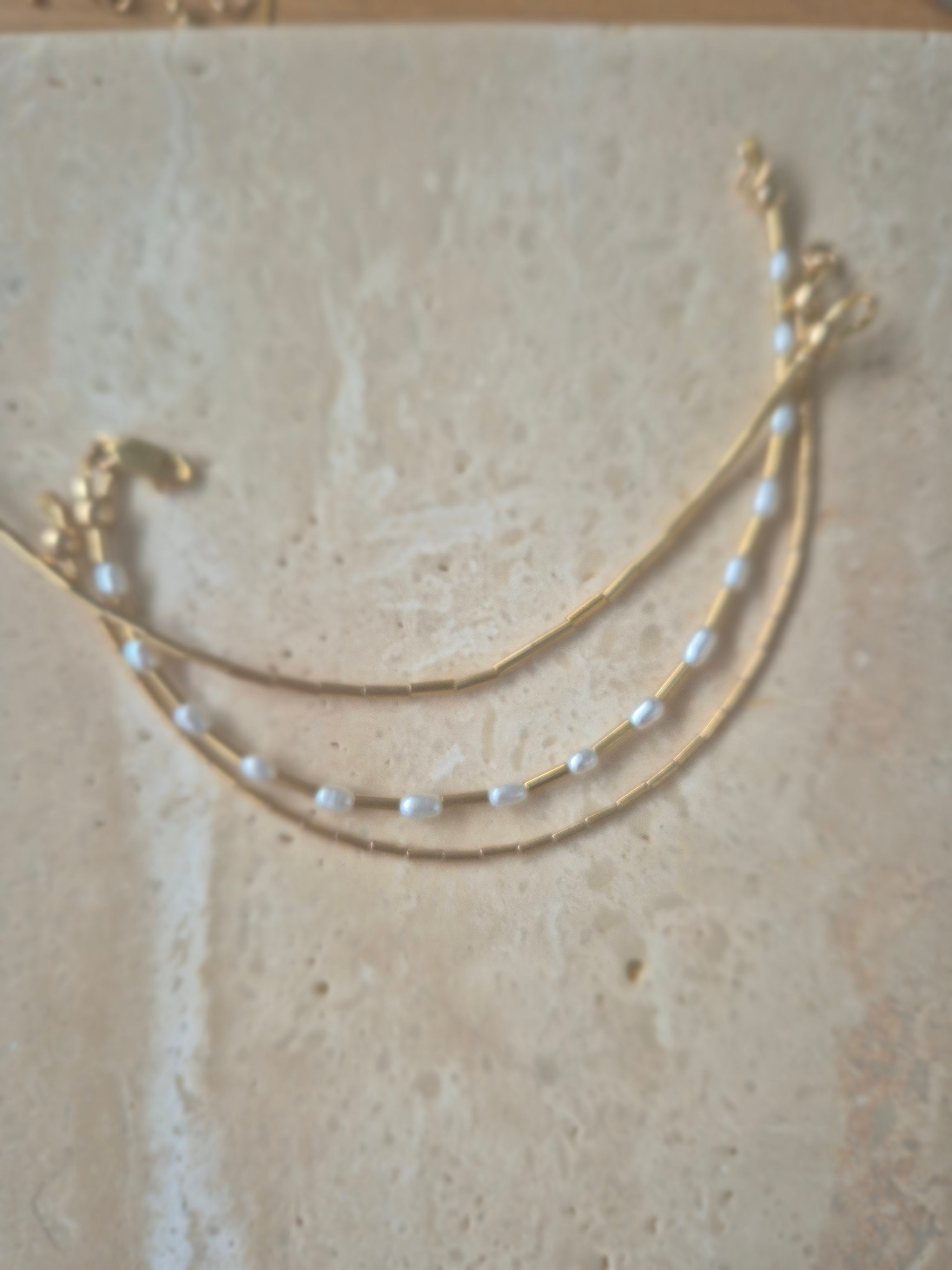 14kt GoldFill/Pearl Renew Triple Bracelet