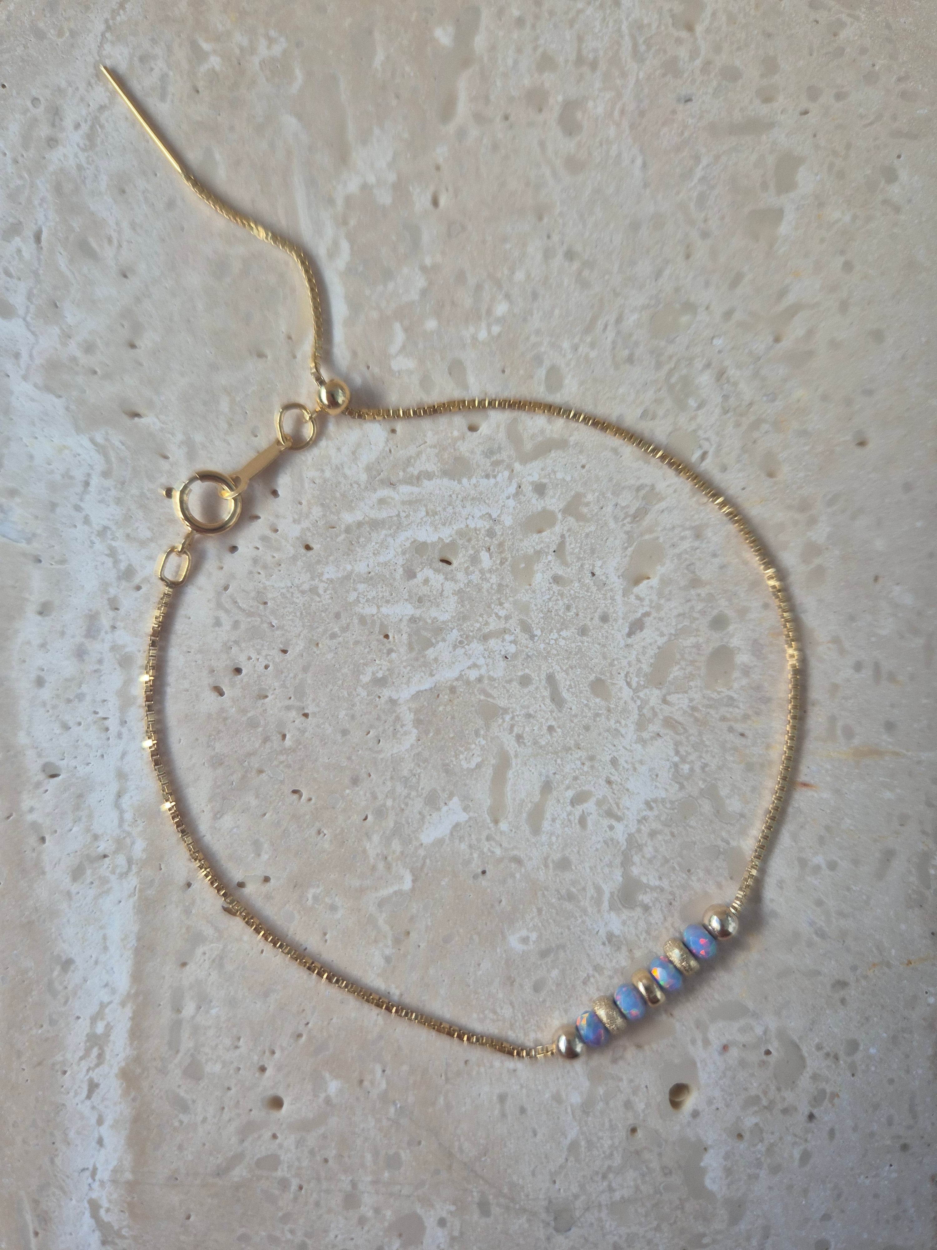 14kt GoldFill/Opal Storm Chain Bracelet