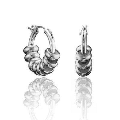 Sterling Silver Chunky Midi Hoops