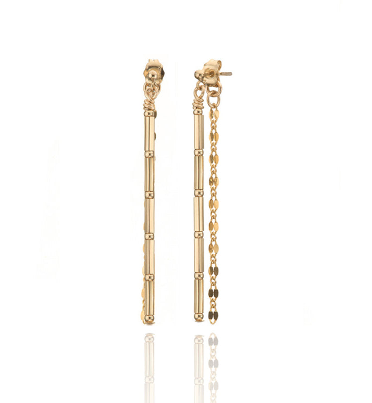 14kt GoldFill Linear Long Earrings