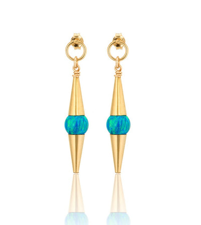 14kt GoldFill/Opal Ocean Cylinder Earrings