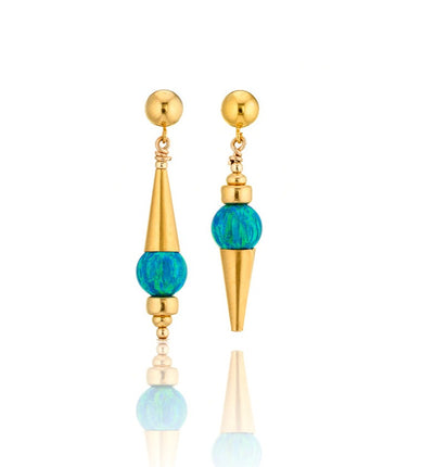 14kt GoldFill/Opal Ocean Point Mismatched Earrings