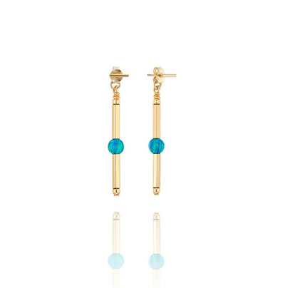 14kt GoldFill/Opal Ocean Linear Earrings - Short