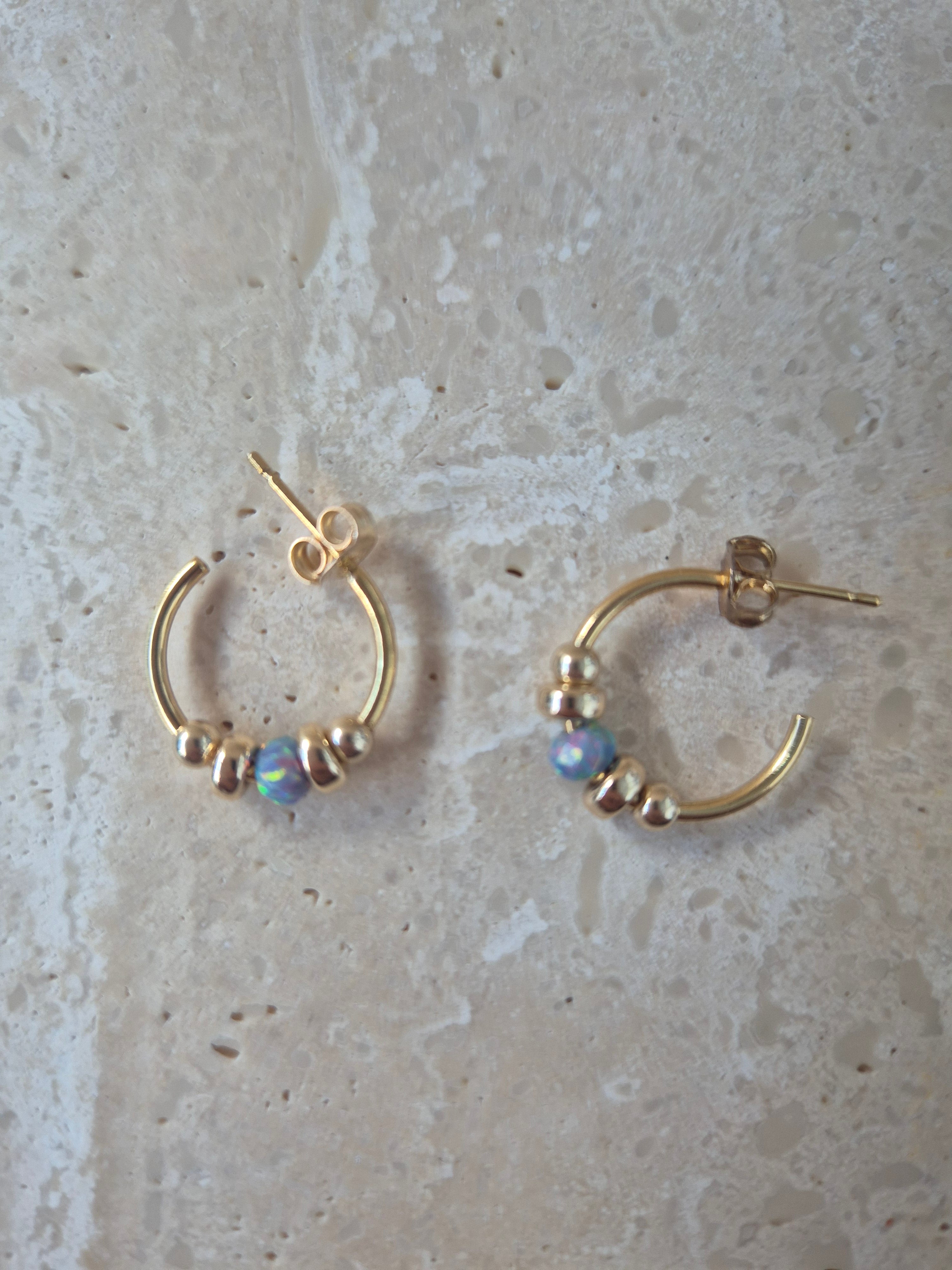14kt GoldFill Opal Storm Molten Hoops