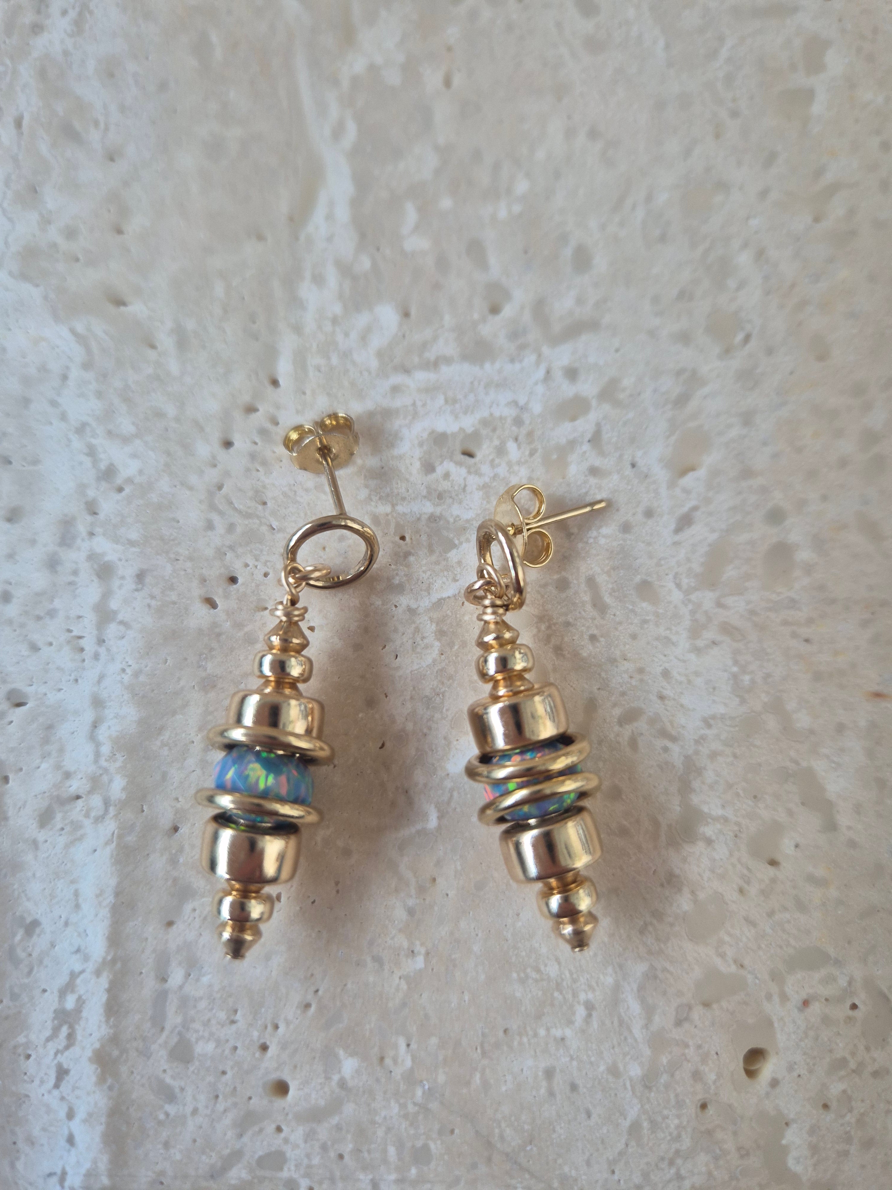 14kt GoldFill/Opal Storm Orbit Studs