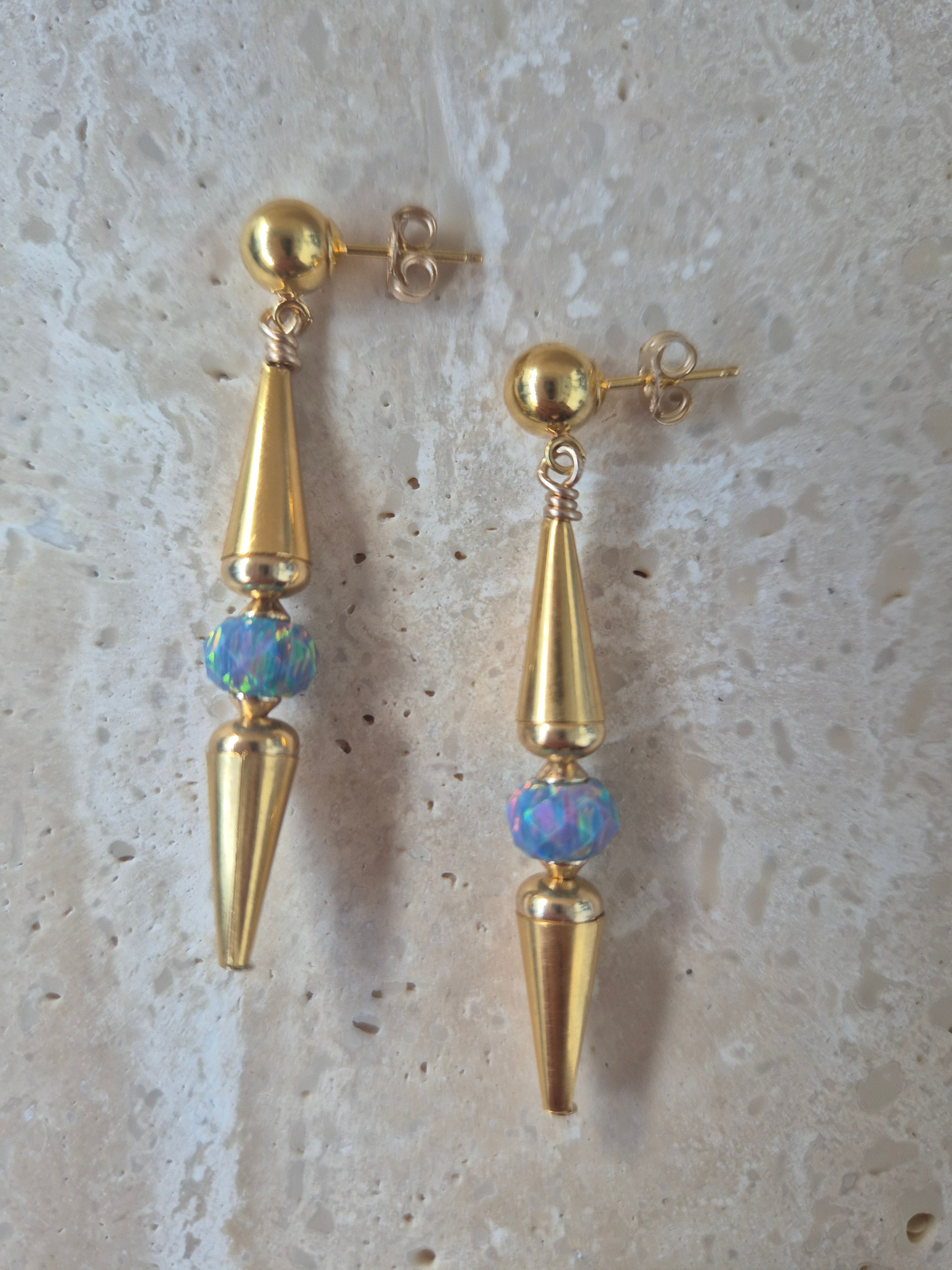 14kt GoldFill/Opal Storm Intersect Earrings
