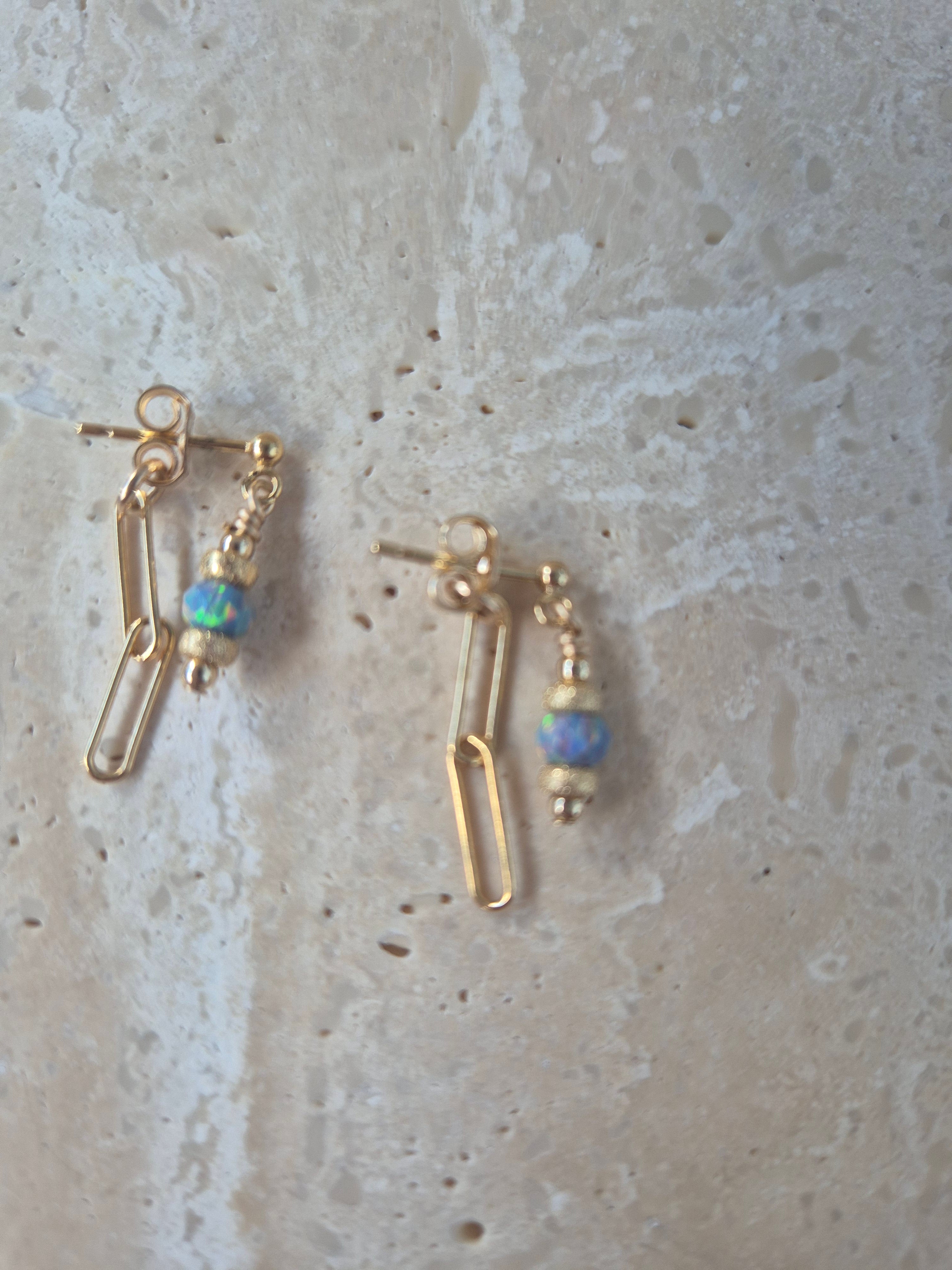 14kt GoldFill/Opal Storm Mini Studs
