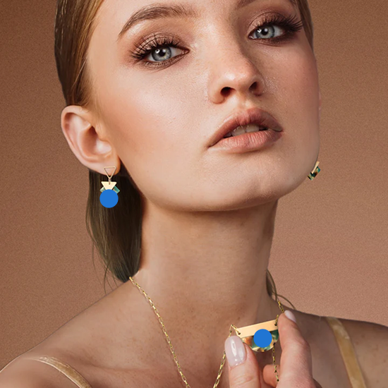 14kt Goldfill/Acetate Sunfleck Triangle Studs