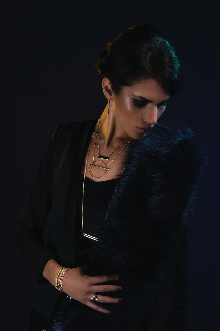 Intersect Gold Pendant