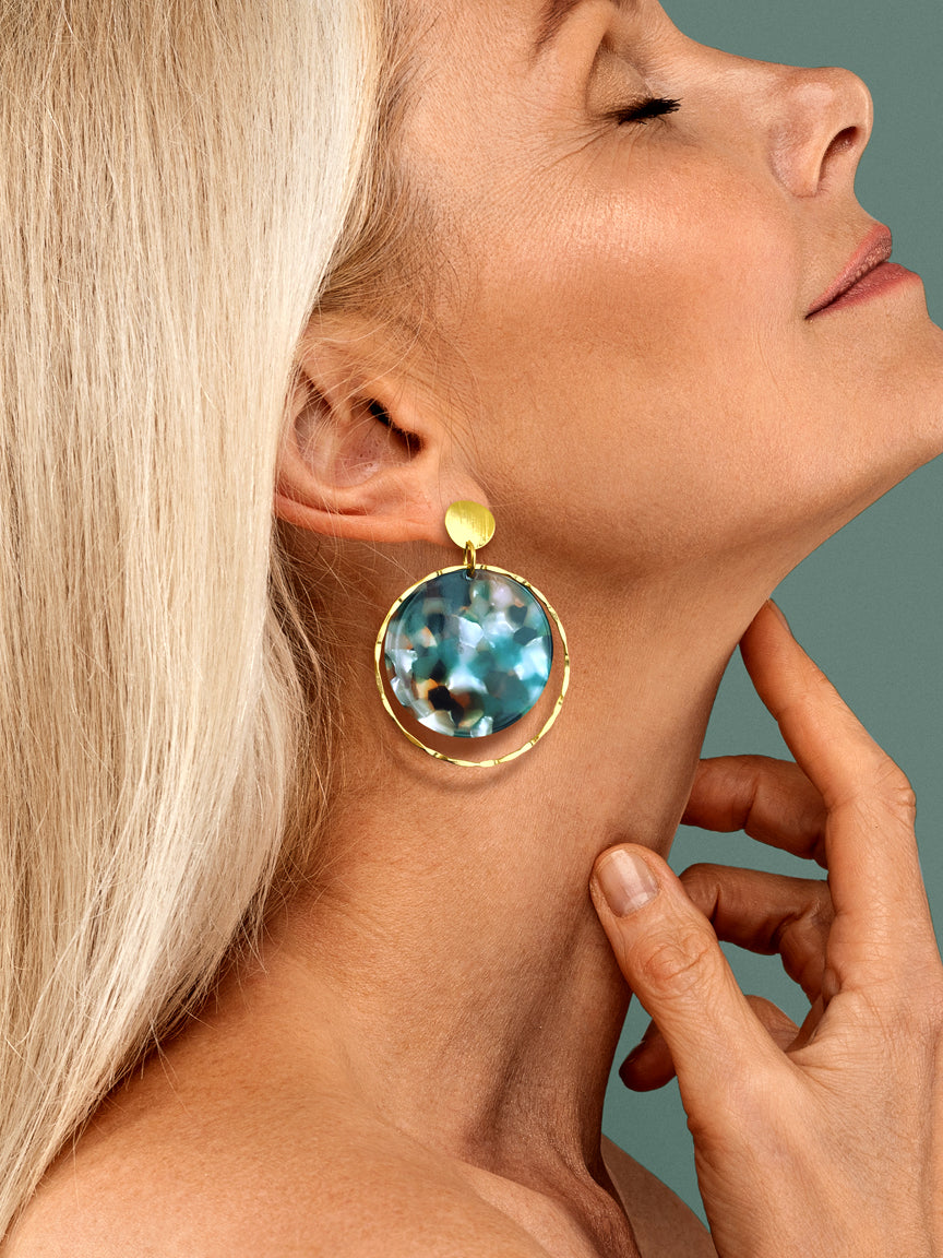 14kt GoldFill Ocean Disc Hoops