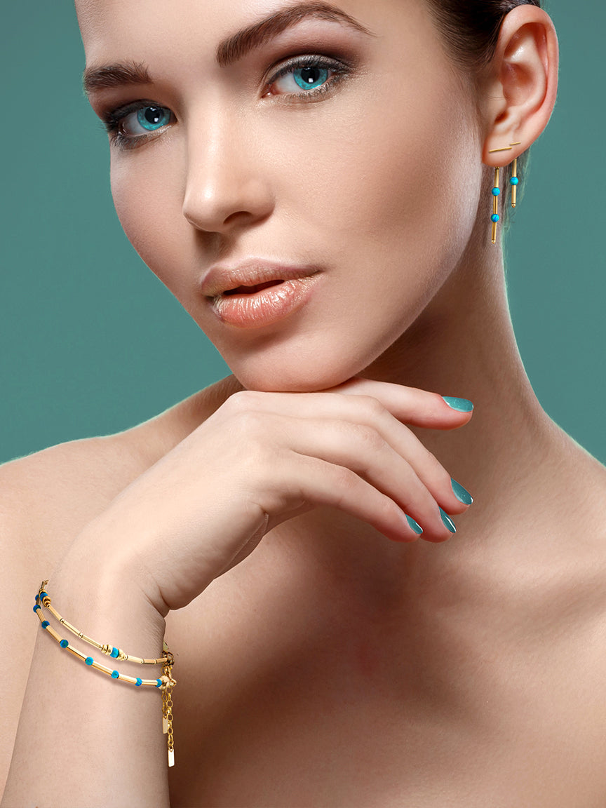 14kt GoldFill/Opal Ocean Linear Earrings - Long