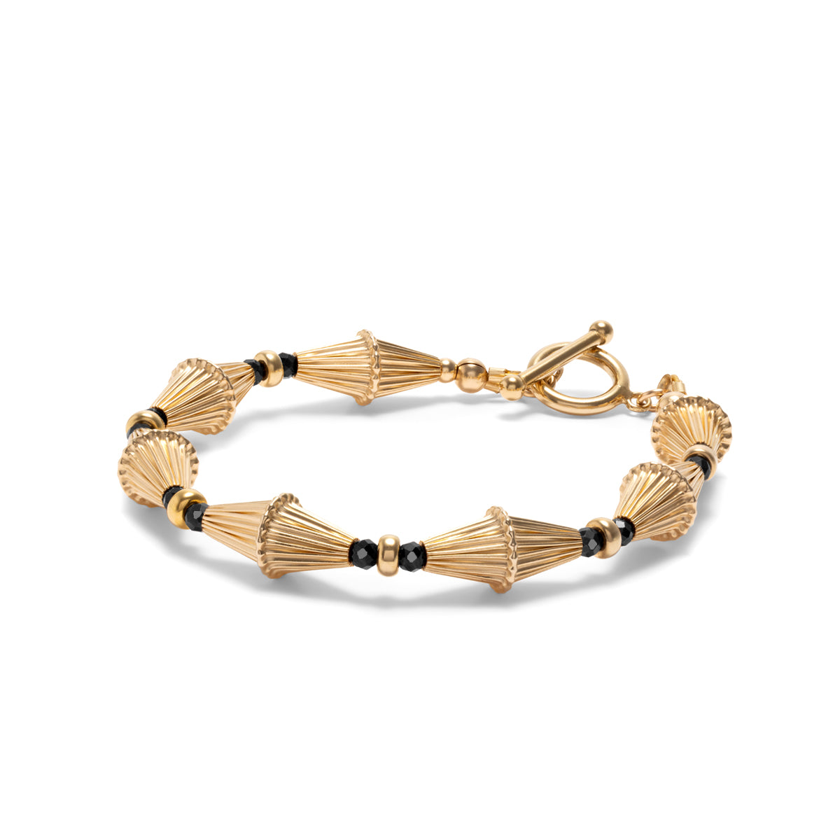 Nightsky Cylinder Bracelet - 14kt GoldFill/Spinel
