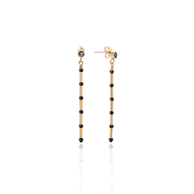 Nightsky Linear Earrings - 14kt GoldFill/Spinel Gemstones