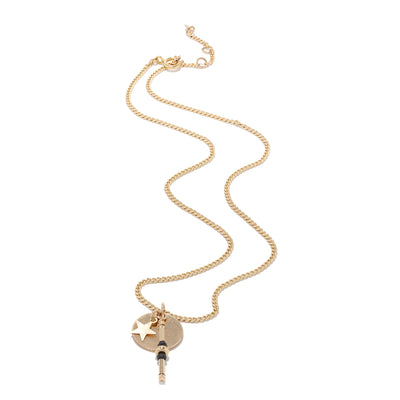 Nightsky Disc Pendant - 14kt Goldfill/Spinel Gemstones