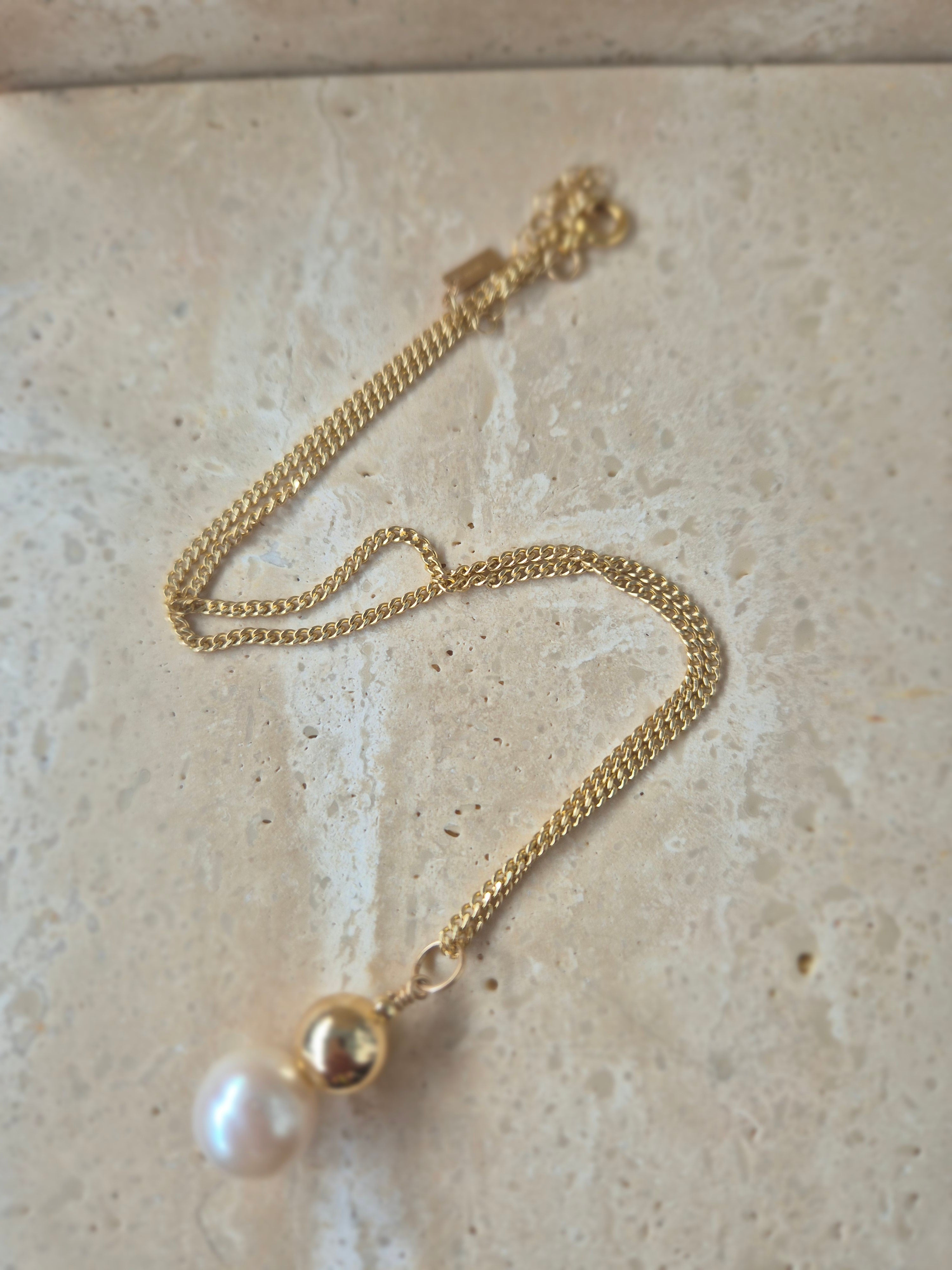 14ktGoldFill/Pearl Ball Pendant