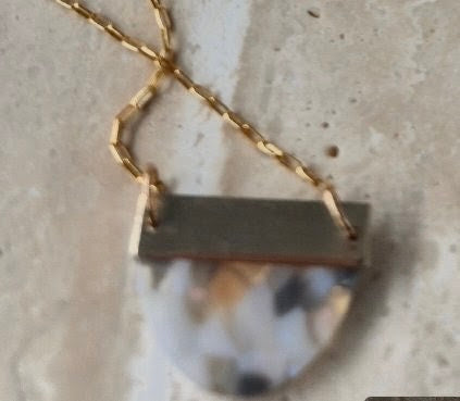 14kt GoldFill/Acetate Arch Pendant