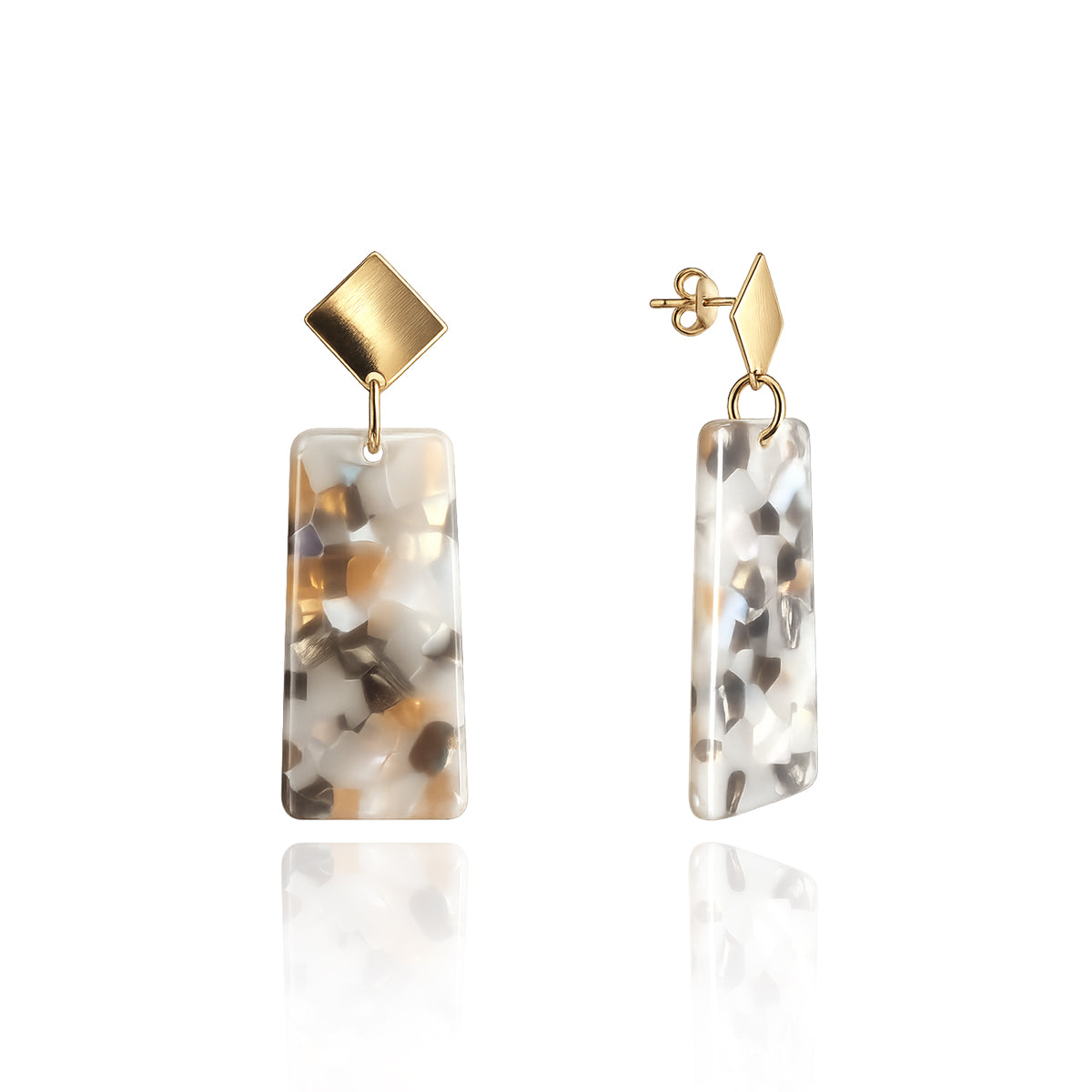 14kt GoldFill/Acetate Statement Rectangle Earrings