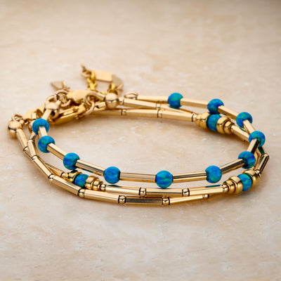 14kt GoldFill/Opal Ocean Bracelet Stack - Set of Three