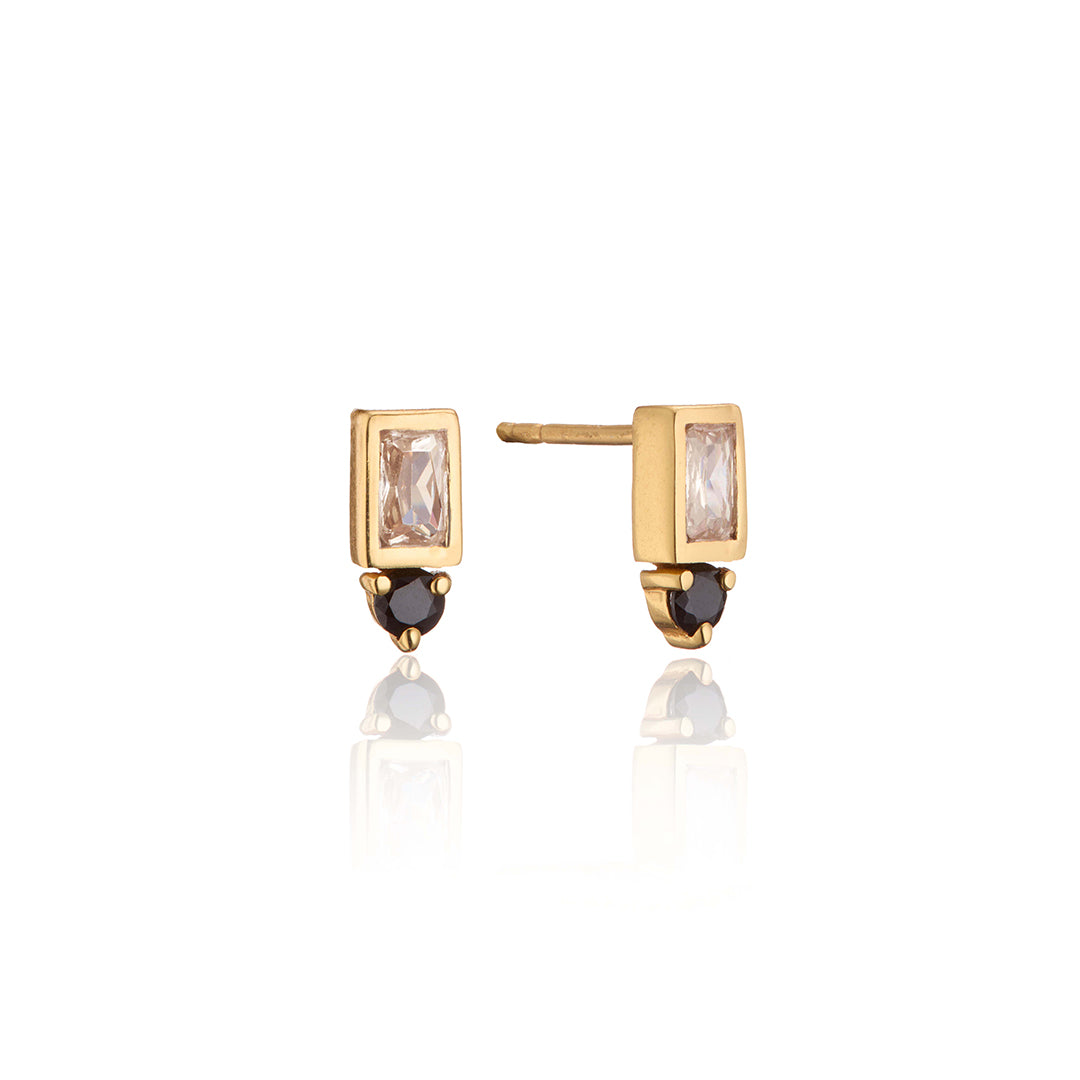 Meteor Studs - Vermeil/Cubic Zirconia