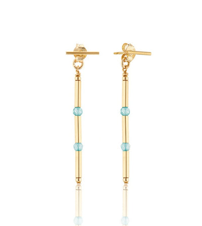 14kt GoldFill/Apatite Ocean Linear Earrings - Long