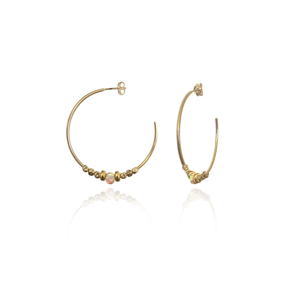 14kt GoldFill Opal Sunset Molten Hoops