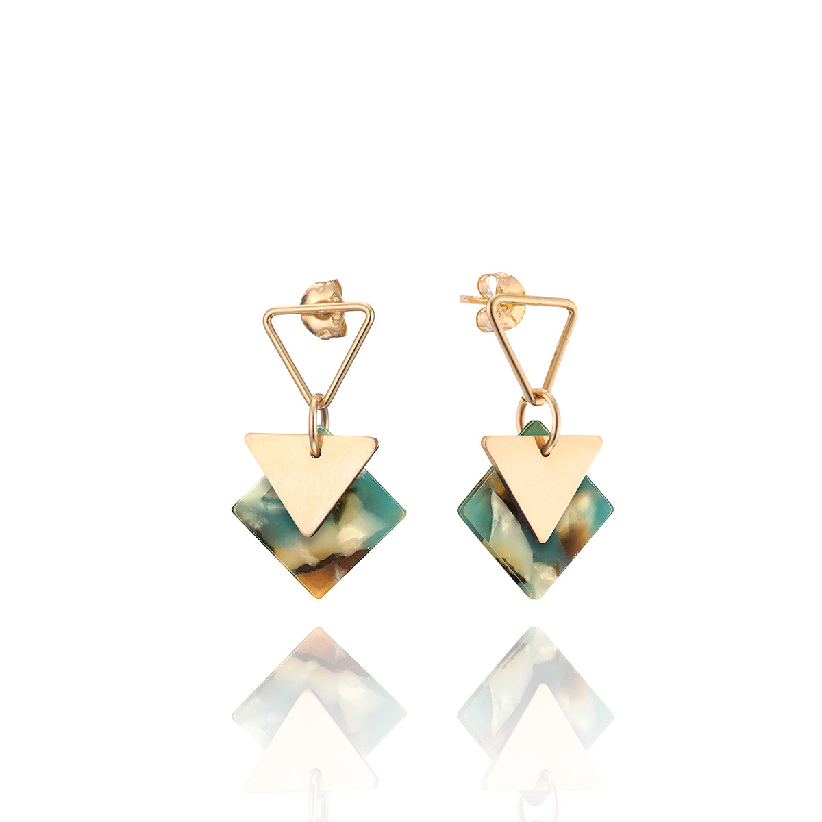 14kt Goldfill Ocean Triangle Studs