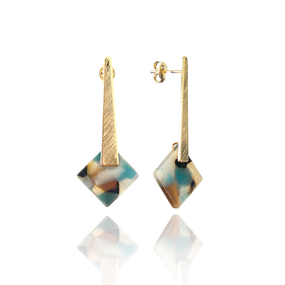 14kt Goldfill Ocean Square Drops